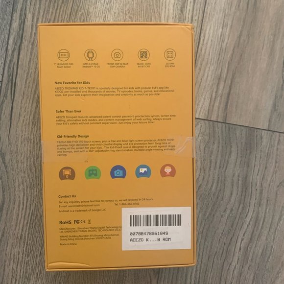 NWT AEEZO KIDS FHD TRONPAD 7-TK701 7" WIFI ANDROID 10 TABLET 2GB RAM 32G ROM - Picture 2 of 13